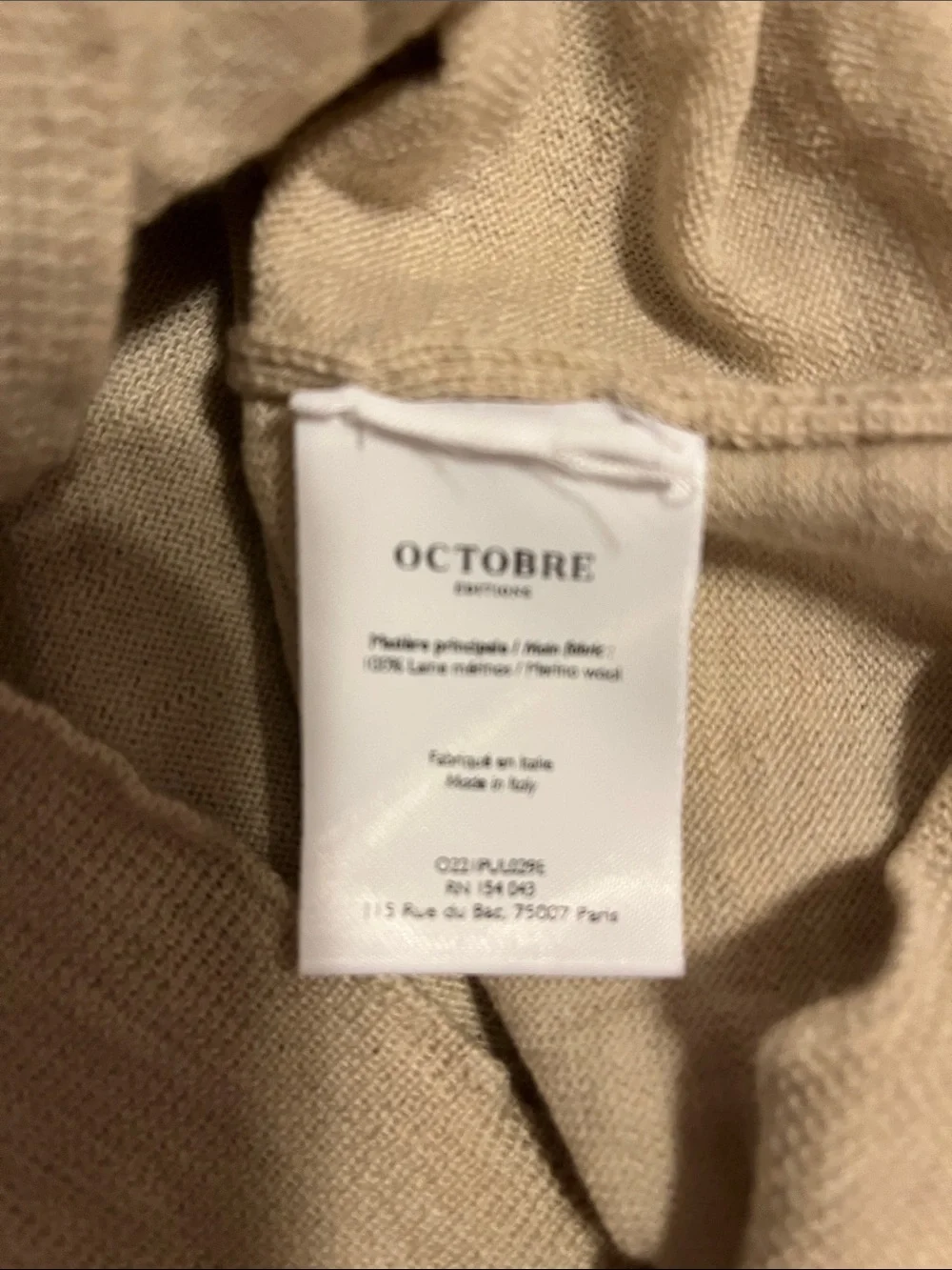 Sezane, Paris Light Beige Merino Knit Polo Sweater - Picture 9 of 12